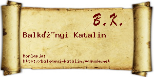 Balkányi Katalin névjegykártya