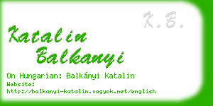 katalin balkanyi business card
