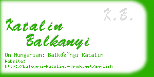 katalin balkanyi business card